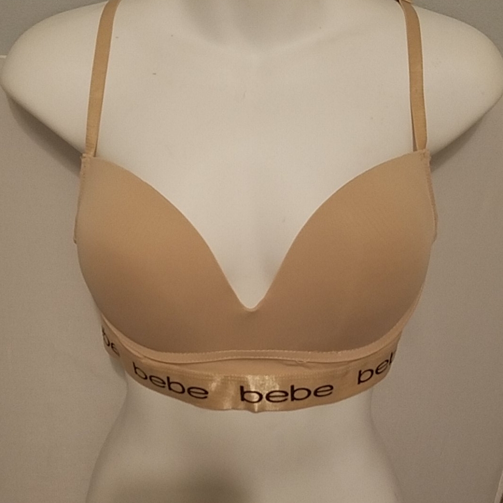 Bebe Tan Stretchable Pullover Tshirt Bra 36D